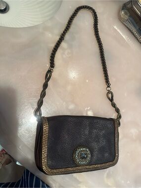Vintage Radà Accessori brown suede leather shoulder bag,